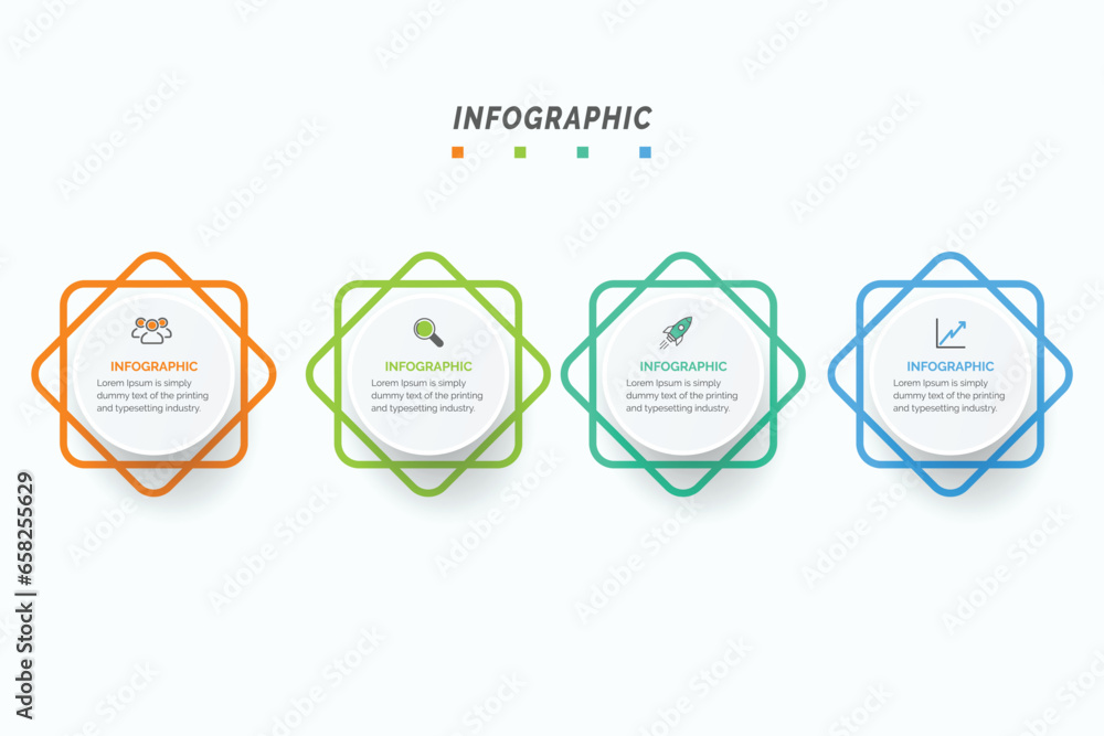 Poster business data visualization. process chart. abstract elements of graph, diagram with 4 steps, option