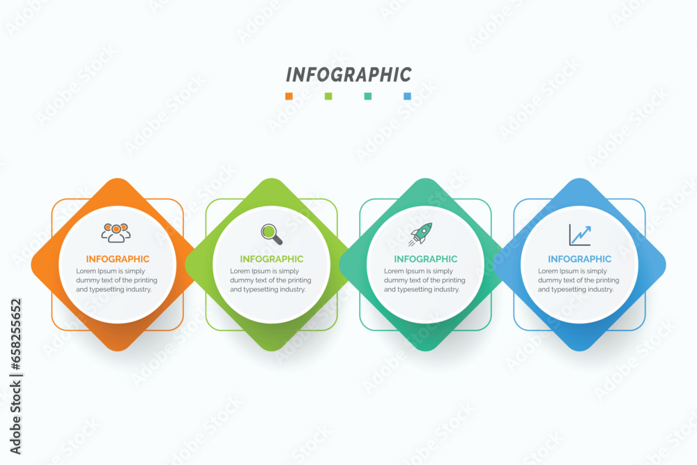 Poster business data visualization. process chart. abstract elements of graph, diagram with 4 steps, option