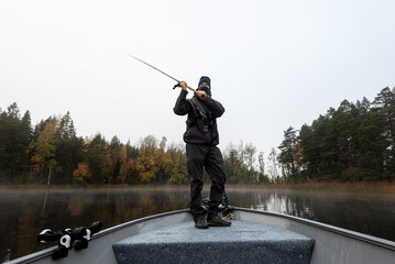 Fisherman ready to cast