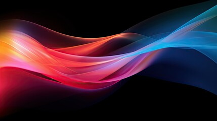 Obraz premium Abstract Colorful Swoosh On Black Background, Generative AI Illustration