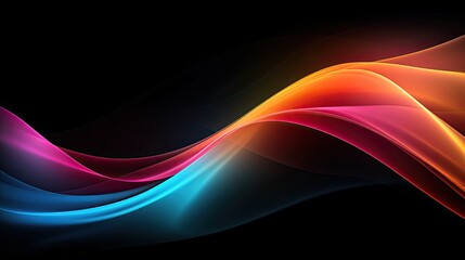 Naklejka premium Abstract Colorful Swoosh On Black Background, Generative AI Illustration