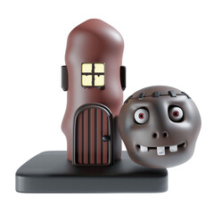 zombie 3d halloween party in maroon theme