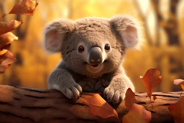Foto op Plexiglas cute koala animal in autumn © Samsul