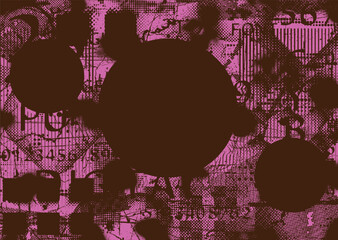 Distressed dotted design element. Duo tone, grunge poster . Modern art .Abstract, grungy composition . Half tone background. Halftone dots texture effect .Contemporary vector. Grange design