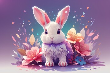 bunny cute face, created by ai generated