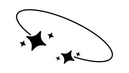 Y2k geometric shape, minimalist frame with stars. Retro design element for social media or poster