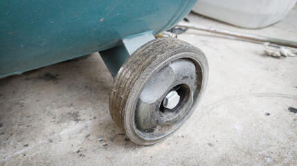 Black rubber wheel, caster wheel, trolley wheels for moving  loads.