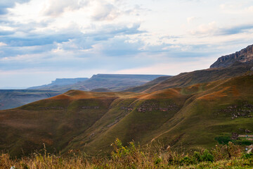 landscape with mountains and clouds