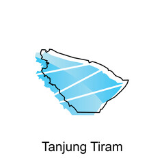 Map City of Tanjung Tiram Logo Vector Design. Abstract, designs concept, logos, logotype element for template.