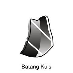 High detailed vector map of Batang Kuis City modern outline, Logo Vector Design. Abstract, designs concept, logo, logotype element for template.