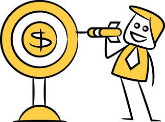 Doodle Businessman and Dollar Dart
