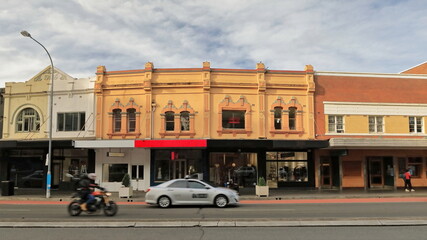 Facades of old Victorian commercial terraces and Art Deco building, Oxford Street, Paddington. Sydney-Australia-711 © rweisswald