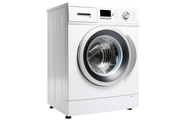 Detergent Mashing Machine Appliance Designed for Efficient laundry Cleaning at Home Isolated on a Transparent Background PNG.