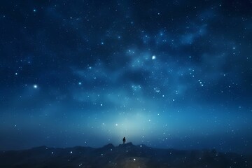 Fototapeta premium night sky with stars and aurora