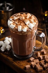 Warming hot chocolate with lots of marshmallows