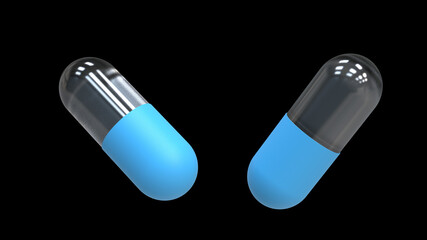 white blue pill capsules drugged medicine pharmaceutical health care tablet for health treatment