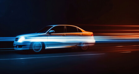 Obraz premium Cars driving in the darkness