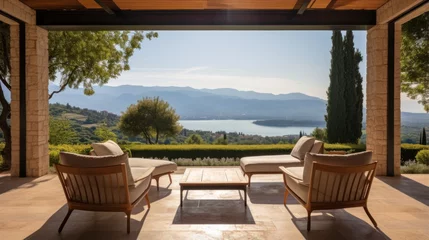 Foto op Canvas View to beautiful landscape and nature from villa terrace © Damian Sobczyk