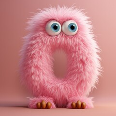 A vivid and fluffy monster doll, shaped like the letter 'O', pops with color and charm. Perfect for children's room décor, unique alphabet learning tools, or whimsical gift promotions.
