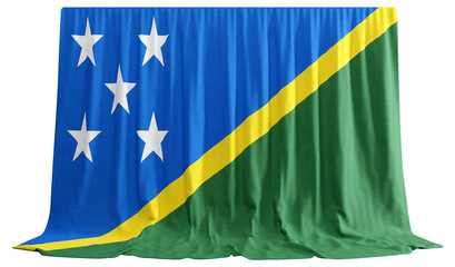 Solomon Islands Flag Curtain in 3D Rendering called Flag of the Solomon Islands