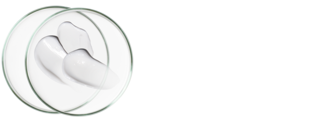 Rectangular banner with Petri dishes isolated. Cream smears. Can be pasted on your background