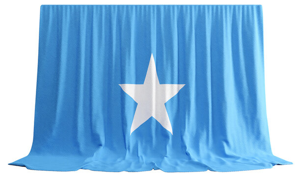 Somalia Flag Curtain in 3D Rendering called Flag of Somalia