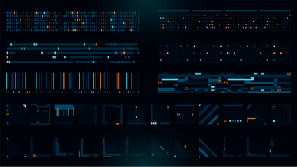 Set of Sci Fi Modern User Interface Elements. Futuristic Abstract HUD. Good for game UI. Vector Illustration EPS10 © Oniks Astarit