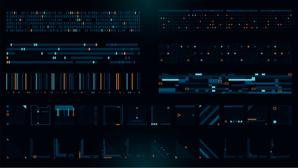 Set of Sci Fi Modern User Interface Elements. Futuristic Abstract HUD. Good for game UI. Vector Illustration EPS10