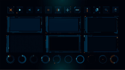 Set of Sci Fi Modern User Interface Elements. Futuristic Abstract HUD. Good for game UI. Vector Illustration EPS10 © Oniks Astarit