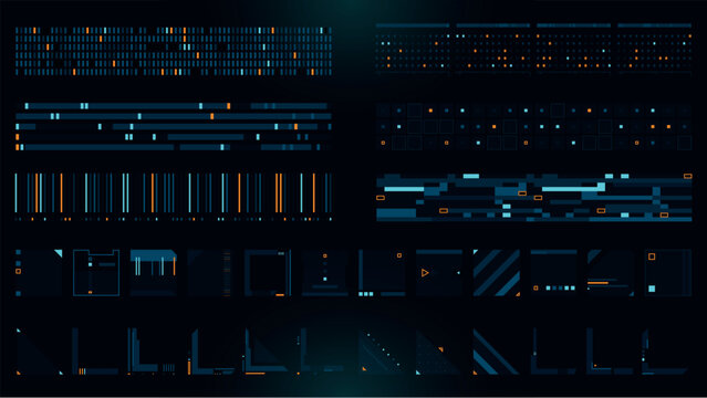 Set of Sci Fi Modern User Interface Elements. Futuristic Abstract HUD. Good for game UI. Vector Illustration EPS10