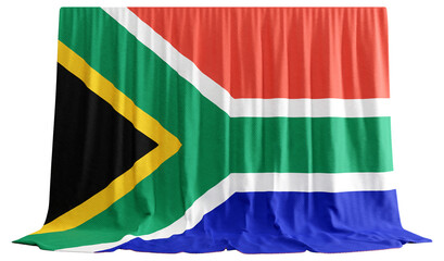 South Africa Flag Curtain in 3D Rendering called Flag of South Africa