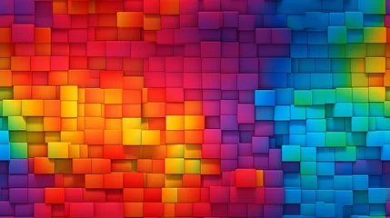 Foto op Canvas abstract colorful background, Gaming wall bricks, cartoon style, multi color. - Seamless tile. Endless and repeat print. © Lisanne