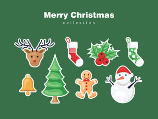 merry christmas 2024 new year cartoon icon element background pattern december winter ornament art