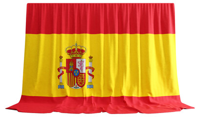 Spain Flag Curtain in 3D Rendering called Flag of Spain