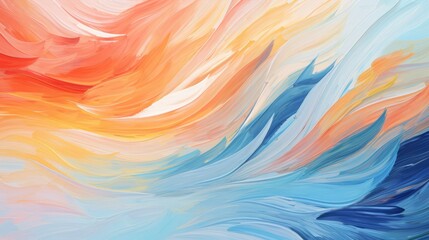 Abstract background. Oil paint strokes blue and orange colors