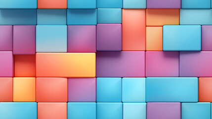 abstract colorful background, Gaming wall bricks, cartoon style, multi color. - Seamless tile. Endless and repeat print.