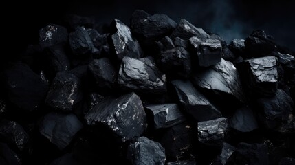 Coal mineral black as a cube stone background. Coal texture - obrazy, fototapety, plakaty