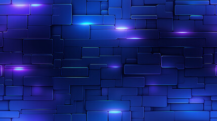 abstract blue / purple background, Gaming wall bricks, cartoon style. - Seamless tile. Endless and repeat print.