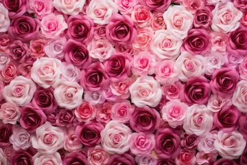 Fotobehang Pink roses background © Veniamin Kraskov