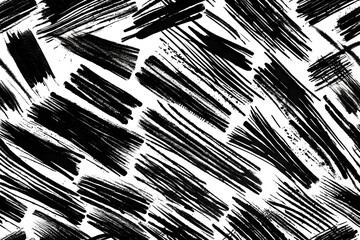 Realistic Rough Black Marker Brush Ink Line Stroke Set Isolated Collection. Paper Texture