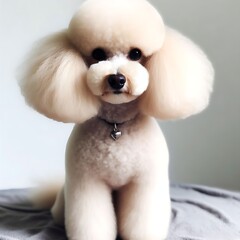 A poodle showing off its freshly groomed fur