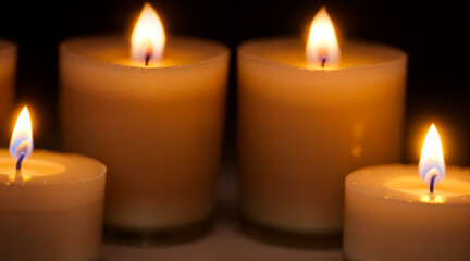 4 Burning candles in the dark. Generative AI