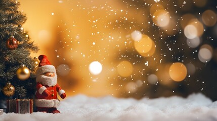 Christmas tree and Santa Claus doll