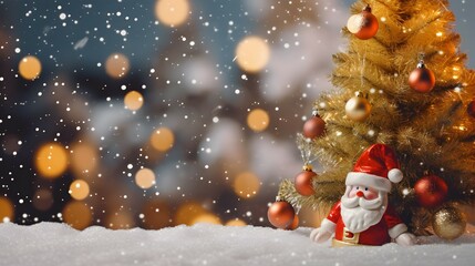 Christmas tree and Santa Claus doll