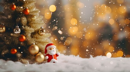 Christmas tree and Santa Claus doll