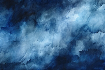 An abstract watercolor artwork with bold brush strokes in black and navy blue, evoking the feel of a stormy sky, suitable for creative design.