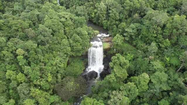 Aerial footage of Zillie Falls Queensland Australi