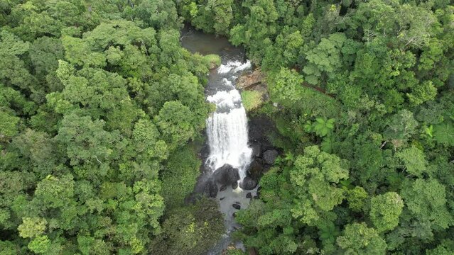 Aerial footage of Zillie Falls Queensland Australi