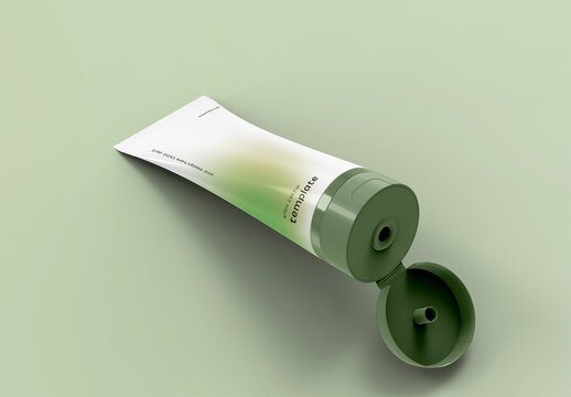 3d Opened Body Cream Tube Mockup