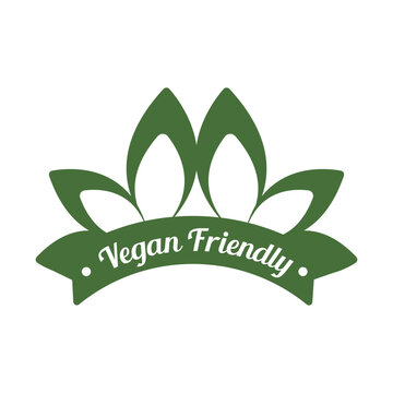 Vegan Friendly, Vegan Menu, Vegetarian Friendly, Leaf Icon, Vegan Leaf, Vector Logo Symbol Icon Leaf Text Isolated Illustration